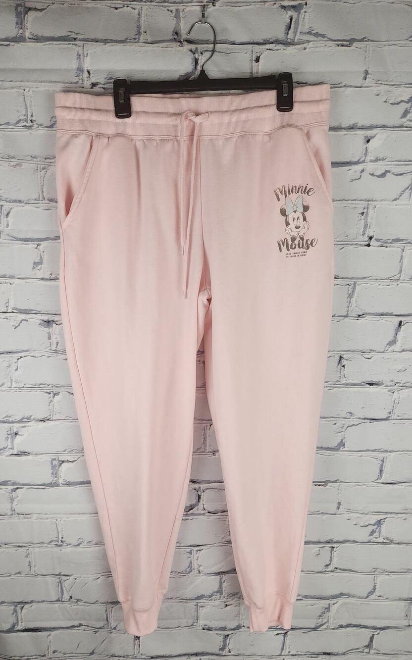 Disney Joggers Womens XL Minnie Mouse Pink  Warm lounge cozycore cabincore